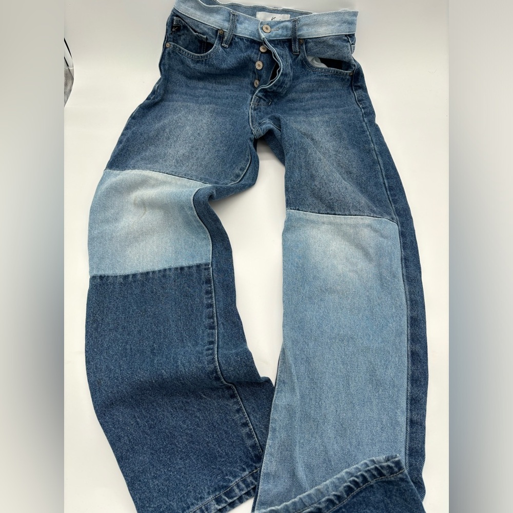 Kancan Jeans Women’s Size 5 High Rise Straight Patch‎ Work 90’s Inspired Retro